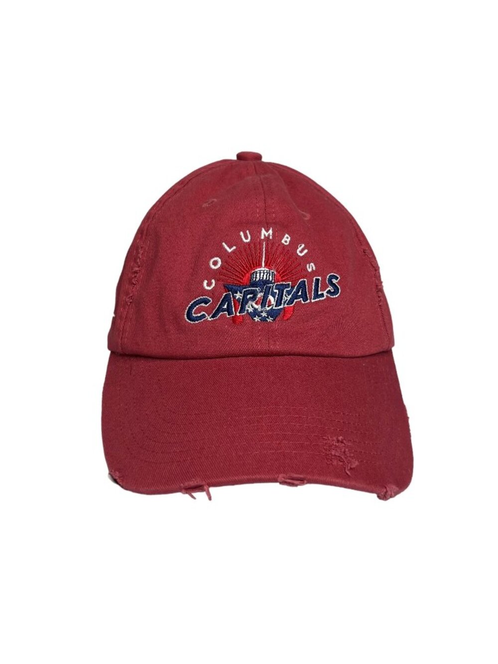 District Columbus Capitals Hockey Hat Cap‎ Amateur OS Red Distressed